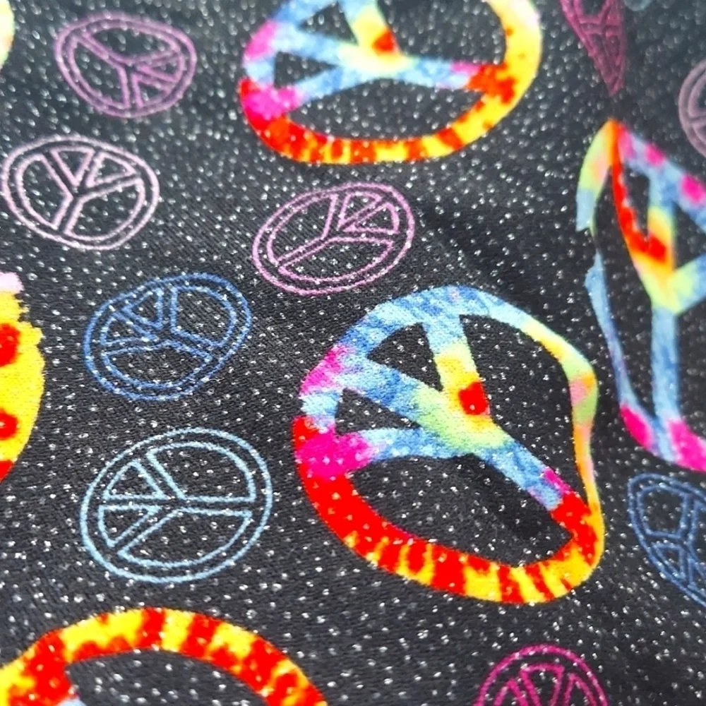 Jacques Moret leotard tumble dance gymnastics - black peace sign - size XS (4/5)